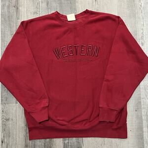 VTG Western Colorado University Pro Weave Heavy Red College WCU Sweatshirt XL